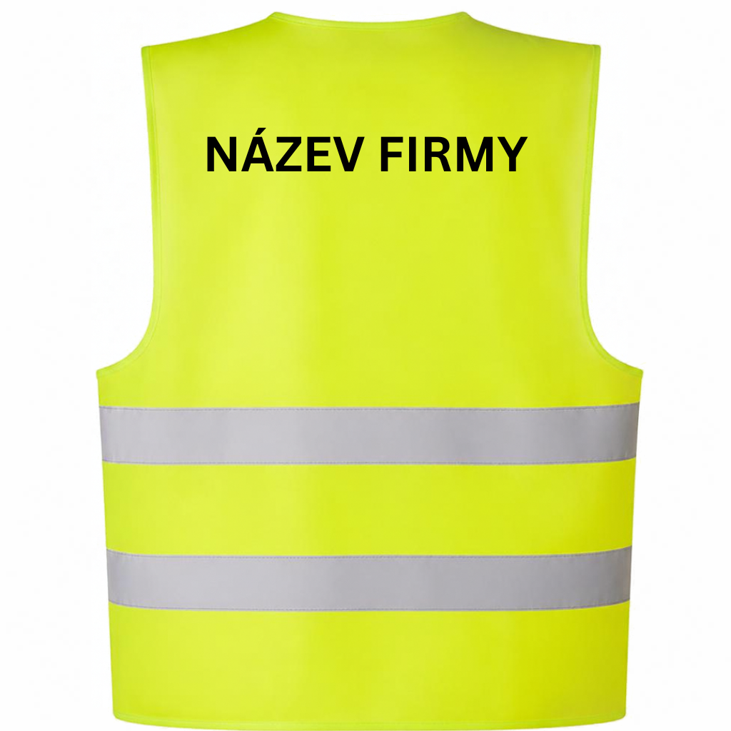 Reflexní bezpečnostní vesta s vlastním DTF potiskem – třída II